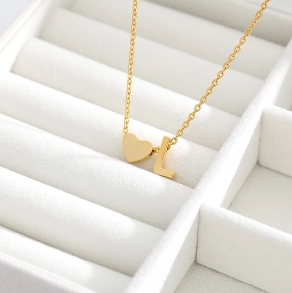 Heart Letter Collar Stacking Layering Pendant - Picture 6 of 9
